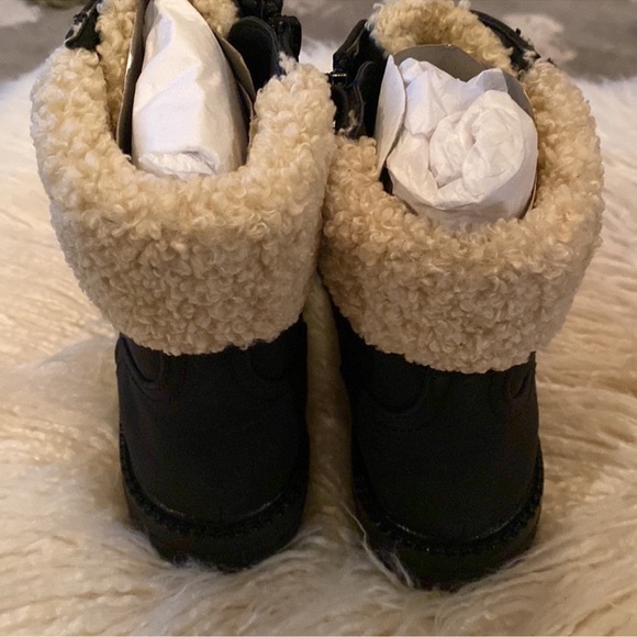 👢NWT Report Black Faux Shearling / Sherpa Lace-up Boots Size 8 - Picture 3 of 8